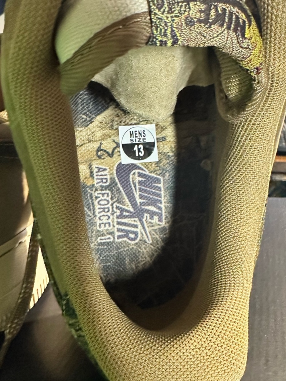 Nike Air Force 1 Low '07 LV8 Realtree Green Cargo Khaki Camo Size 13 - Picture 10 of 14